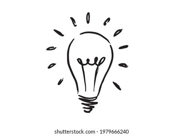 Light Bulb. Concept and ideas, hand-drawn illustration. Vector.	