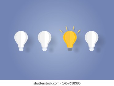 Light bulb Concept Inspiration business, Paper cut, Craft vector 