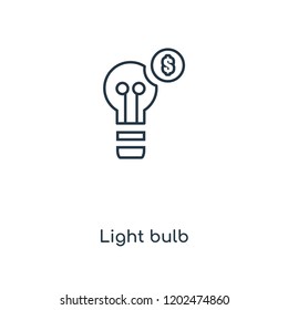 Light bulb concept line icon. Linear Light bulb concept outline symbol design. This simple element illustration can be used for web and mobile UI/UX.