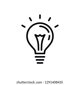 Light bulb concept line icon. Simple element illustration. Light bulb idea outline symbol design. Can be used for web and mobile UI/UX . Modern vector style.