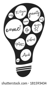 Light Bulb Concept With Mathematical Equations
