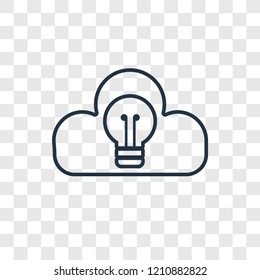 Light bulb concept vector linear icon isolated on transparent background, Light bulb concept transparency concept in outline style