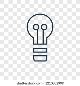 Light bulb concept vector linear icon isolated on transparent background, Light bulb concept transparency concept in outline style