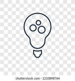 Light bulb concept vector linear icon isolated on transparent background, Light bulb concept transparency concept in outline style