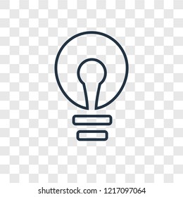 Light bulb concept vector linear icon isolated on transparent background, Light bulb concept transparency concept in outline style