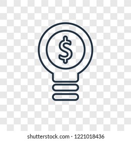 Light bulb concept vector linear icon isolated on transparent background, Light bulb concept transparency concept in outline style