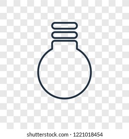 Light bulb concept vector linear icon isolated on transparent background, Light bulb concept transparency concept in outline style
