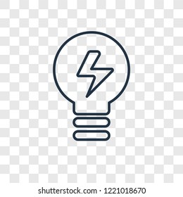 Light bulb concept vector linear icon isolated on transparent background, Light bulb concept transparency concept in outline style