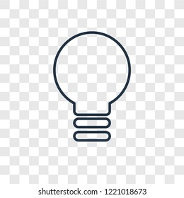Light bulb concept vector linear icon isolated on transparent background, Light bulb concept transparency concept in outline style