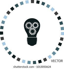 Light bulb with configures, vector icon