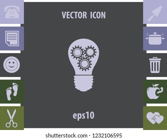 Light bulb with configures, vector icon