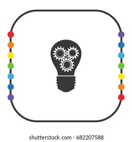 Light bulb with configures, vector icon