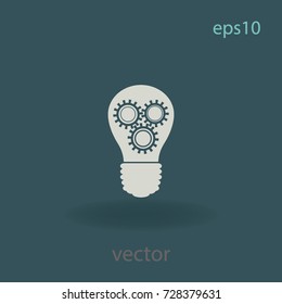 Light bulb with configures, vector icon