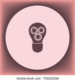 Light bulb with configures, vector icon