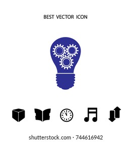 Light bulb with configures, vector icon