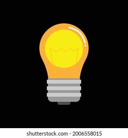 İllustration of a light bulb. Conservation electric power. Simple lamp. a burning light bulb. Light bulb icon vector.