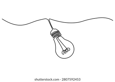 Light bulb continuous line