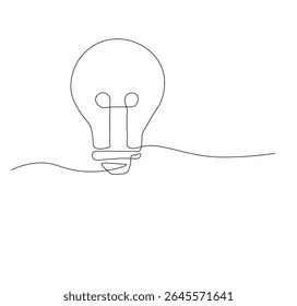 Light bulb continuous line drawing. Light bulb one line illustration
 - Powered by Shutterstock - Get 15% off with code: PIKWIZARD15