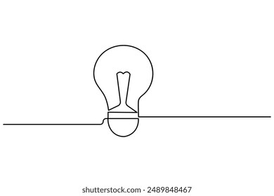 Icono de Vector de contorno aislado de una línea de la bombilla