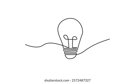 light bulb continuous one-line drawing