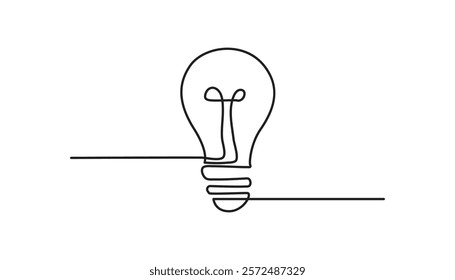 light bulb continuous one-line drawing