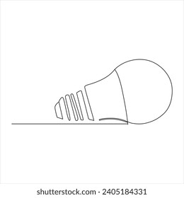 Light bulb continuous single line drawing. line art vector illustration
