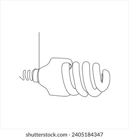 Light bulb continuous single line drawing. line art vector illustration
