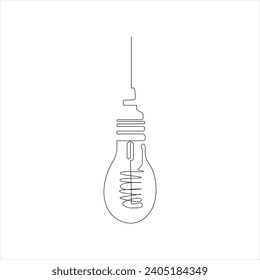 Light bulb continuous single line drawing. line art vector illustration
