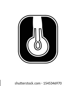 light bulb creative clipart. black and white bulb icon. design graghical element.  minimalistic nordic style sign. 