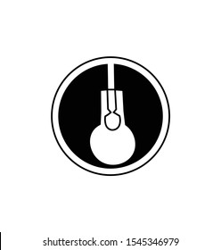 light bulb creative clipart. black and white bulb icon. design graghical element.  minimalistic nordic style sign. 