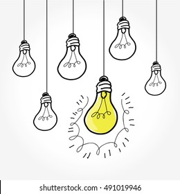 Light bulb creative design. Concept idea