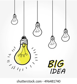 Light bulb creative design. Concept big idea