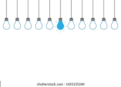 The light bulb creative design innovation idea, think difference concept.