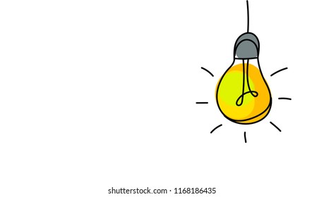 Light bulb, creative idea and innovation, vector illustration in flat style.