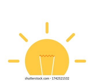 Light bulb, creative idea and innovation, vector illustration in flat style, background with light bulb