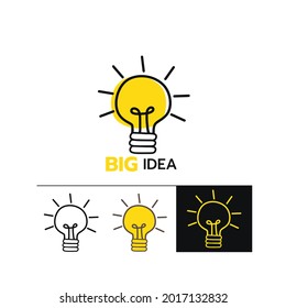 Light bulb, creative idea and innovation, Light bulb icon with concept of idea on white background vector illustration 