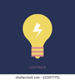 Light bulb, creative idea and innovation,vector illustration in flat style. Minimal flat icon