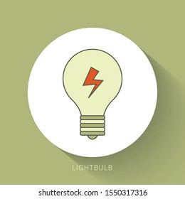 Light bulb, creative idea and innovation,vector illustration in flat style