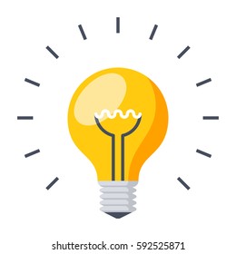 Light bulb, creative idea and innovation,vector illustration in flat style