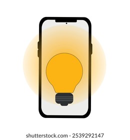 Idea creativa de la bombilla en el teléfono 	