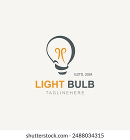 Light bulb creative lamp logo icon and business design bulb digital technology smart idea