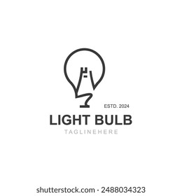 Light bulb creative lamp logo icon and business design bulb digital technology smart idea