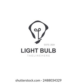 Light bulb creative lamp logo icon and business design bulb digital technology smart idea