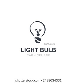 Light bulb creative lamp logo icon and business design bulb digital technology smart idea
