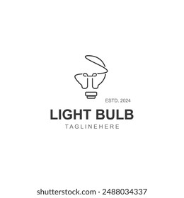 Icono de logotipo de lámpara creativa de bombilla y bombilla de diseño empresarial tecnología digital idea inteligente
