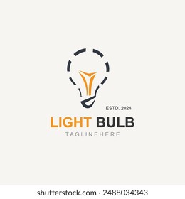 Light bulb creative lamp logo icon and business design bulb digital technology smart idea