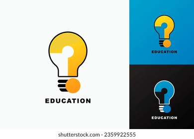 Light bulb, creative logo vector illustration. Mix electric lamp and question mark. Lightbulb concept for learning, education, strategy icon. Isolated on different backgrounds.