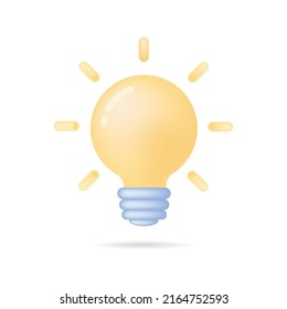 Light bulb of creative thinking ideas. Design 3D for business. Vector illustration