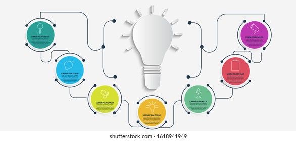  Light bulb creativity Idea concept  vector illustration  - infographics,template,steps.