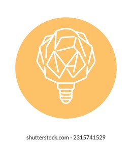 Glühbirne Kristall schwarze Linie Symbol. Piktogramm für Webseiten, mobile App, Promo.